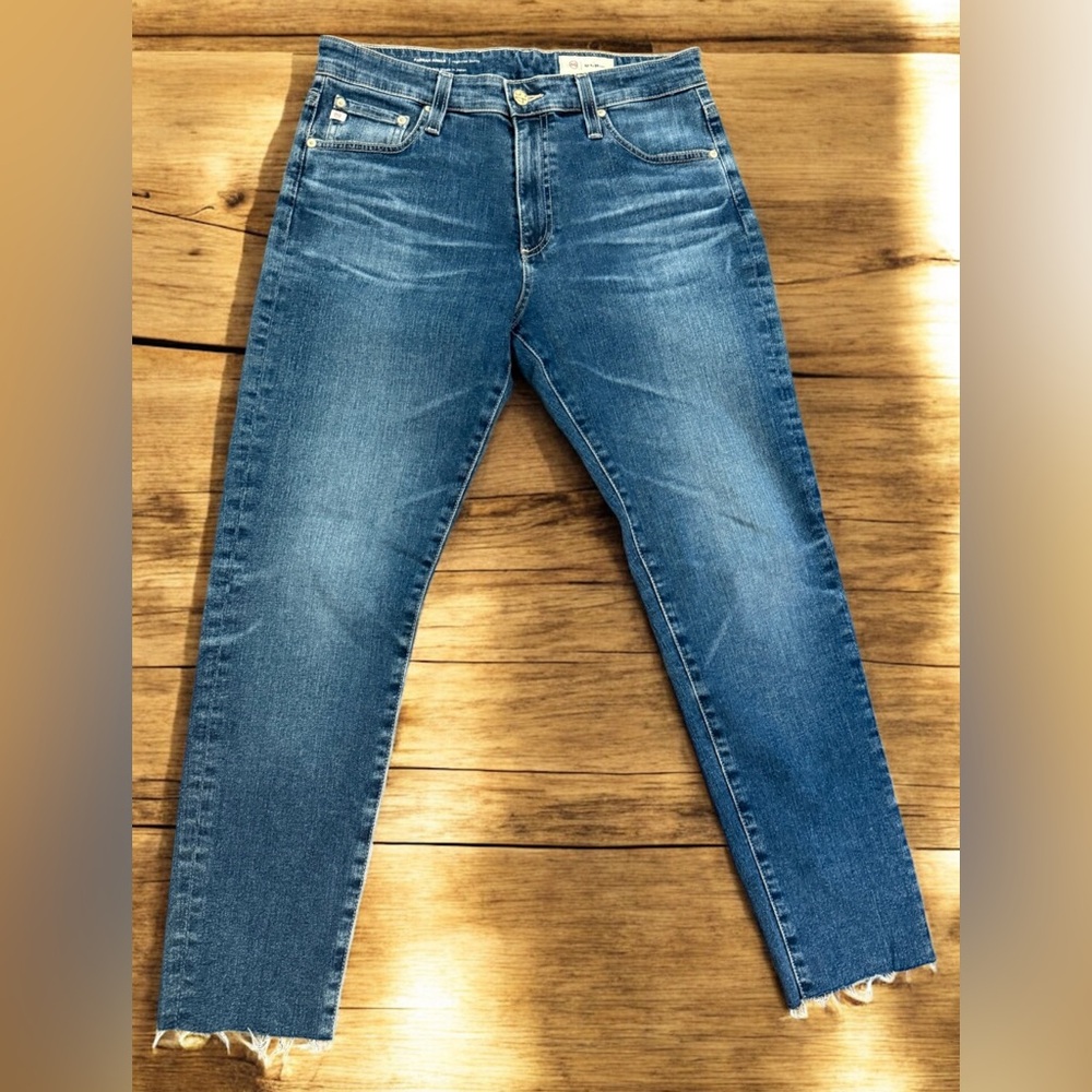 AG Farrah Ankle High-Rise Skinny Raw Hem Size 30 Regular